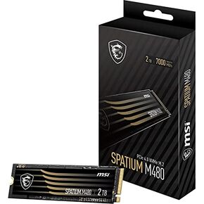 MSI SPATIUM M480 PCIe 4.0 NVMe M.2 2TB 3D NAND SSD، 1400 TBW، PCIe Gen4x4، واجهة NVMe 1.4، واجهة القراءة/الكتابة 7000 ميجا بايت/6800 ميجا بايت في الثانية، S78 440Q150 P83 in Kuwait