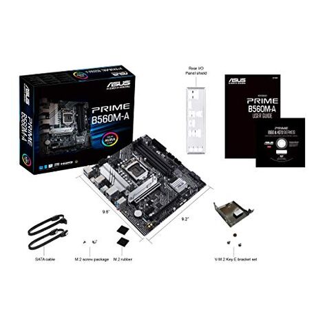 اللوحة الأم ASUS Prime B560M-A LGA 1200 (Intel 11th/10th Gen) micro ATX (فتحات PCIe 4.0,2x M.2، 8 مراحل طاقة، 1 جيجا بايت LAN، DP، HDMI مزدوج، USB 3.2 Gen 2 Type-C، V-M. فتحة ذات مفتاحين E لشبكة Wi-Fi، وAura Sync RGB) in Saudi Arabia