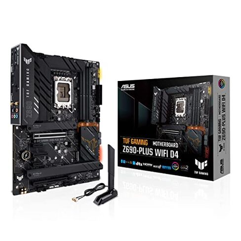 ASUS TUF Gaming Z690-Plus WiFi D4 LGA1700(Intel 12th Gen) ATX gaming motherboard(PCIe 5.0, DDR4,4xM.2/NVMe SSD,14+2 power stages,WiFi 6,2.5Gb LAN,front USB 3.2 Gen 2 Type-C,Thunderbolt 4,ARGB headers) in Kuwait