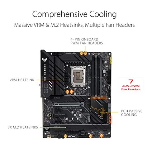 ASUS TUF Gaming Z690-Plus WiFi D4 LGA1700(Intel 12th Gen) ATX gaming motherboard(PCIe 5.0, DDR4,4xM.2/NVMe SSD,14+2 power stages,WiFi 6,2.5Gb LAN,front USB 3.2 Gen 2 Type-C,Thunderbolt 4,ARGB headers) in Kuwait