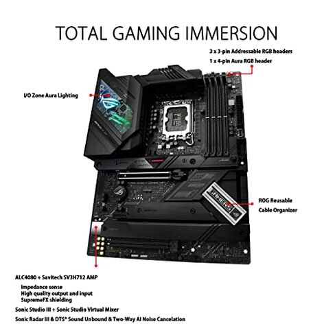 ASUS ROG Strix Z690-F Gaming WiFi 6E LGA1700(Intel 12th Gen) ATX Gaming Motherboard(PCIe 5.0,DDR5,16+1 Power Stages,2.5Gb LAN,BT v5.2,Thunderbolt 4,4xM.2,Front Panel USB 3.2 Gen 2x2 Type-C Connector) in Saudi Arabia