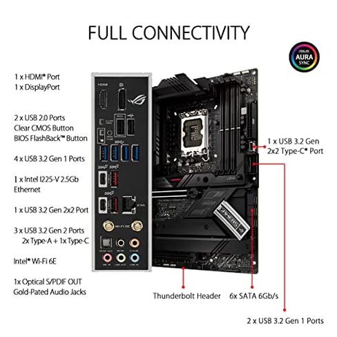 ASUS ROG Strix Z690-F Gaming WiFi 6E LGA1700(Intel 12th Gen) ATX Gaming Motherboard(PCIe 5.0,DDR5,16+1 Power Stages,2.5Gb LAN,BT v5.2,Thunderbolt 4,4xM.2,Front Panel USB 3.2 Gen 2x2 Type-C Connector) in Saudi Arabia