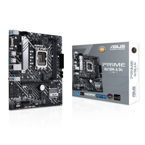ASUS Prime H610M-A D4-CSM LGA 1700(Intel 12th Gen) Micro-ATX Commercial Motherboard (PCIe 4.0, DDR4, 2xM.2 Slots,1Gb LAN, Rear USB 3.2 Gen 2 Ports, DP/HDMI/D-Sub, SPI-TPM Header, ACCE) in Kuwait