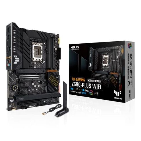 ASUS TUF Gaming Z690-Plus WiFi LGA 1700 (Intel 12th Gen) ATX Gaming Motherboard (PCIe 5.0، DDR5، 4xNVMe SSD، 14+2 مرحلتي الطاقة، واي فاي 6، 2.5GB LAN، USB 3.2 Gen 2 USB-C Port، Thunderbolt 4) in Kuwait
