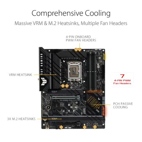 ASUS TUF Gaming Z690-Plus WiFi LGA 1700 (Intel 12th Gen) ATX Gaming Motherboard (PCIe 5.0، DDR5، 4xNVMe SSD، 14+2 مرحلتي الطاقة، واي فاي 6، 2.5GB LAN، USB 3.2 Gen 2 USB-C Port، Thunderbolt 4) in Kuwait