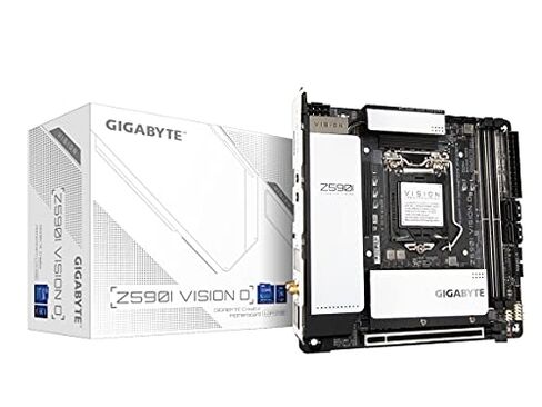 GIGABYTE Z590I Vision D (LGA 1200/ Intel/ Z590/ Mini-ITX/Dual M.2/ PCIe 4.0/ Front USB Type-C/Intel WiFi 6/2.5GbE LAN/Motherboard) in Saudi Arabia