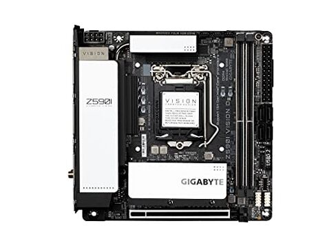 GIGABYTE Z590I Vision D (LGA 1200/ Intel/ Z590/ Mini-ITX/Dual M.2/ PCIe 4.0/ Front USB Type-C/Intel WiFi 6/2.5GbE LAN/Motherboard) in Saudi Arabia