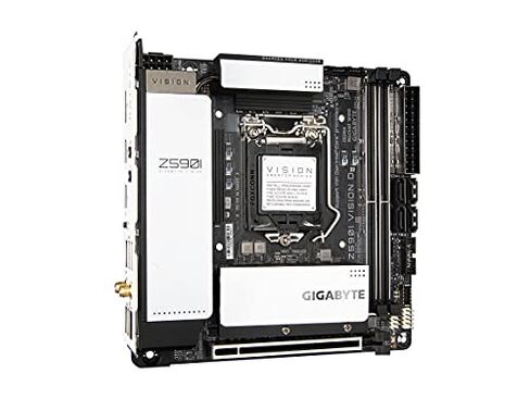 GIGABYTE Z590I Vision D (LGA 1200/ Intel/ Z590/ Mini-ITX/Dual M.2/ PCIe 4.0/ Front USB Type-C/Intel WiFi 6/2.5GbE LAN/Motherboard) in Saudi Arabia