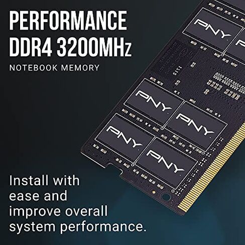 PNY Performance 16GB (2x8GB) DDR4 DRAM 3200MHz (PC4-25600) CL22 (Compatible with 2666MHz, 2400MHz or 2133MHz) 1.2V Dual Channel Notebook/Laptop (SODIMM) Computer Memory Kit – MN16GK2D43200-TB in Kuwait