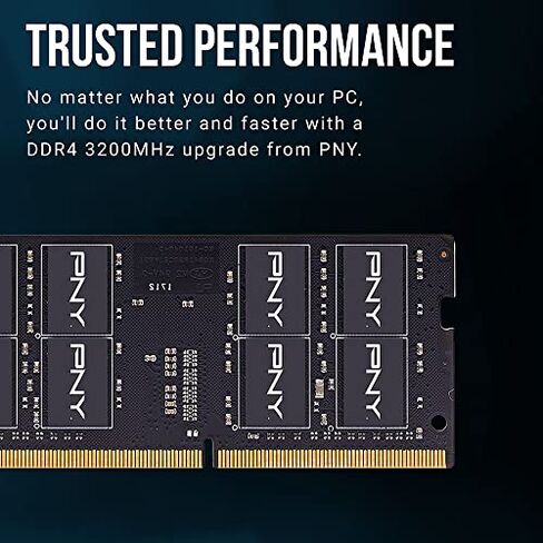 PNY Performance 16GB (2x8GB) DDR4 DRAM 3200MHz (PC4-25600) CL22 (Compatible with 2666MHz, 2400MHz or 2133MHz) 1.2V Dual Channel Notebook/Laptop (SODIMM) Computer Memory Kit – MN16GK2D43200-TB in Kuwait