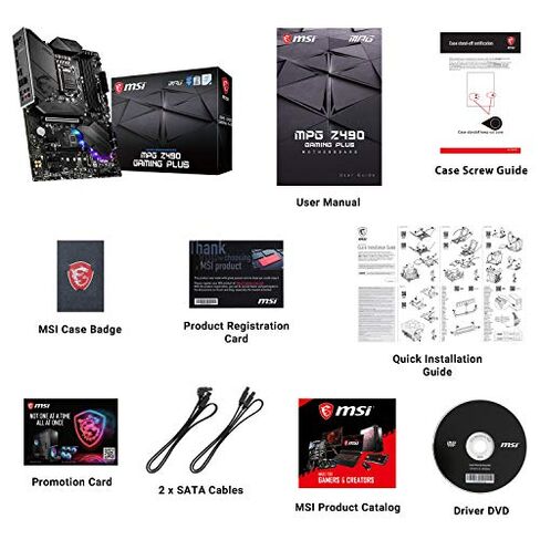 MSI MPG Z490 Gaming Plus Gaming Motherboard (ATX, 10th Gen Intel Core, LGA 1200 Socket, DDR4, CF, Dual M.2 Slots, USB 3.2 Gen 2, 2.5G LAN, DP/HDMI, Mystic Light RGB) in Saudi Arabia