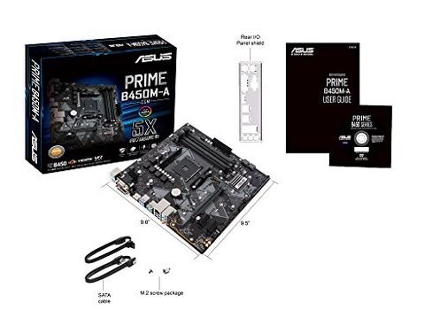 ASUS Prime B450M-A/CSM AMD AM4 (3rd/2nd/1st Gen Ryzen Micro-ATX commercial motherboard (1Gb LAN, ECC Memory, D-Sub/HDMI/DVI-D, TPM header, COM port, ASUS Control Center Express) in Kuwait