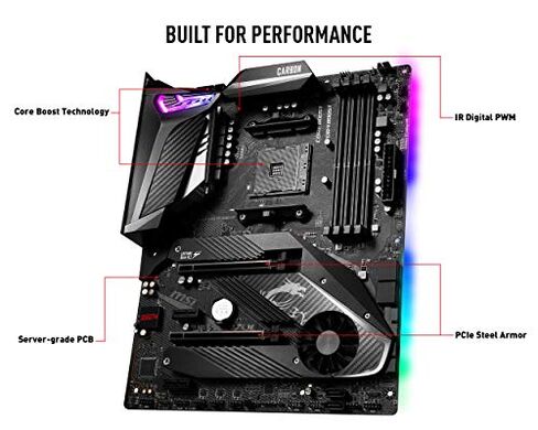 MSI MPG X570S CARBON MAX WIFI Gaming Motherboard (ATX, AMD, Socket AM4. DDR4, PCIe 4, CFX, M.2 Slots, Wi-Fi 6E) in Kuwait