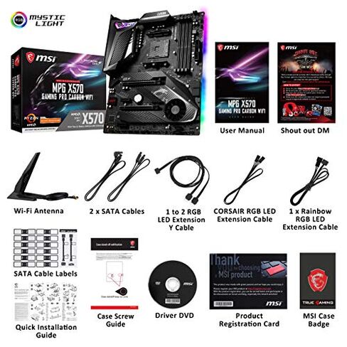MSI MPG X570S CARBON MAX WIFI Gaming Motherboard (ATX, AMD, Socket AM4. DDR4, PCIe 4, CFX, M.2 Slots, Wi-Fi 6E) in Kuwait