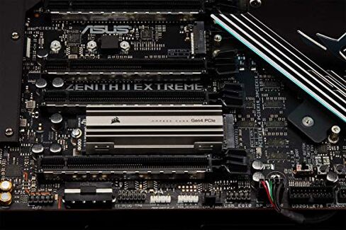 Corsair MP600 CORE 1TB M.2 NVMe PCIe x4 Gen4 SSD (Up to 4,700MB/sec Sequential Read & 1,950MB/sec Sequential Write Speeds, High-Speed Interface, 3D QLC NAND, Built-in Heatspreader) Aluminum in Kuwait