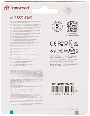 Transcend 256GB MTS430S M.2 SATA III 2242 SSD, Dram Cache, B+M Key in Kuwait