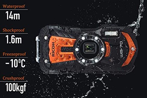 Ricoh WG-70 Black Waterproof Digital Camera 16MP in Saudi Arabia