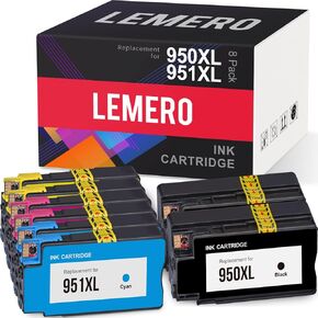 استبدال خراطيش الحبر المتوافقة مع LEMERO لـ HP 950XL 951XL 950 951 XL لـ OfficeJet Pro 8600 8610 8620 8100 8630 8640 8615 8625 8660 251dw 271dw (أسود، ازرق سماوي، Magw 271dw enta، اصفر، 8-8 عبوة) in Kuwait
