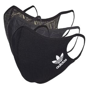 adidas Originals 3-Stripes Unisex Face Cover, 3-Pack, Black Stone Pattern (Medium) in Saudi Arabia