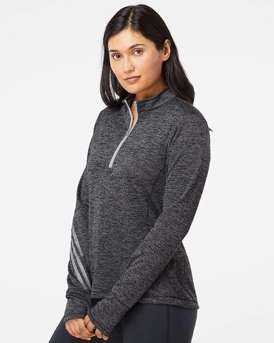 adidas - Women's Brushed Terry Heathered Quarter-Zip Pullover - A285 in Saudi Arabia