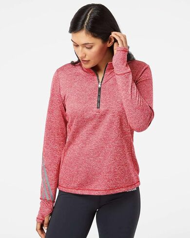 adidas - Women's Brushed Terry Heathered Quarter-Zip Pullover - A285 in Saudi Arabia