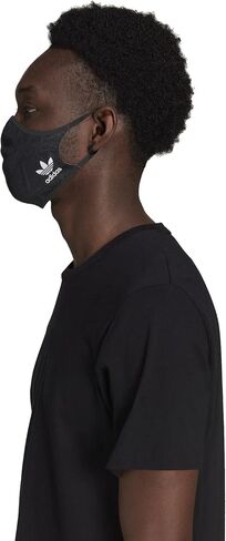 غطاء وجه للجنسين من adidas Originals 3-Stripes، 3 عبوات، نمط الحجر الأسود (متوسط) in Saudi Arabia