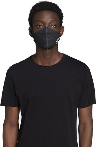 غطاء وجه للجنسين من adidas Originals 3-Stripes، 3 عبوات، نمط الحجر الأسود (متوسط) in Saudi Arabia