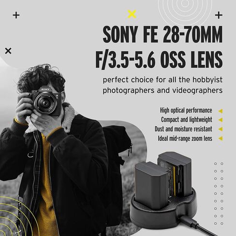 Sony a7 III Full Frame Mirrorless Camera with 28-70mm, FE 50mm f/1.8 Lens, 64GB Card, and Accessory Bundle (9 Items), Fast Shooting Speeds for Vlogging in Saudi Arabia