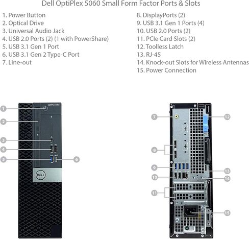Dell Optiplex 5060 SFF Desktop - 8th Gen Intel Core i7-8700 6-Core Processor up to 4.60 GHz, 16GB DDR4 Memory, 512GB Solid State Drive, Windows 10 Pro (64-bit) (Renewed) in Kuwait