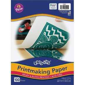 UCreate Printmaking Paper, White, 9" x 12", 100 Sheets