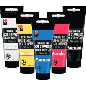 Marabu Fabric Screen Printing Ink - Create Unique Designs & Transform Your Fabrics with Water Based Screen & Block Printing Ink - Large 100ml Tubes in Kuwait