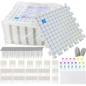 LAMXD Blocking Mats for Knitting - Extra Thick Blocking Boards with Grids with 22PCS Knitting blockers and 100 T-pins for Needlework or Crochet - Pack of 9 in Saudi Arabia