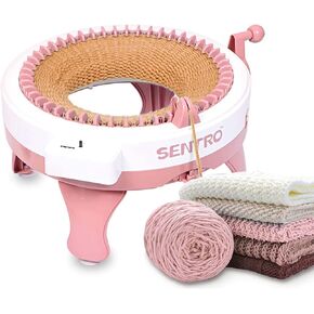 FYGAIN 48 Needles Knitting Machines with Row Counter, Smart Knitting Round Loom for Adults/Kids, Knitting Board Rotating Double Knit Loom Machine Kits
