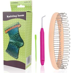 Coopay Sock Loom Kit Knitting Loom, Round Knitting Board with Loom Pick Tool & Needles, Durable & Safe, Creativity for Kid Small Knitting Loom Kit -Perfect for Sock, Hat, Leg & Arm Warmer, Scarf &More