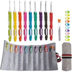Lewhoo 13 Size Ergonomic Crochet Hooks Set with Case, 2.0mm -10.0mm (B-N) in Saudi Arabia