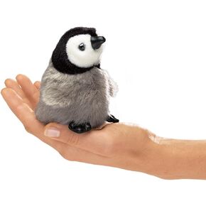 Folkmanis Mini Emperor Penguin Baby Finger Puppet Gray-blue, 1 EA in Kuwait