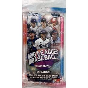 2023 توبس Big League MLB Baseball Jumbo Cello Fat Pack Value Pack - 36 بطاقة تداول بالداخل in Kuwait