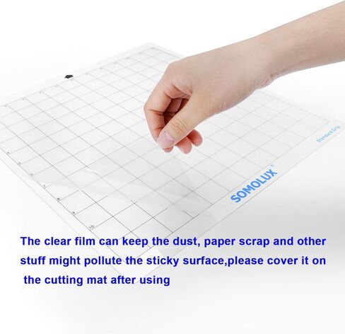 حصيرة قطع بمقبض قياسي 12 × 8 3 قطع من سومولوكس، مناسبة لاستبدال آلة القطع الإلكترونية سيلويت من كريكوت، شفافة in Kuwait