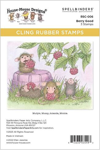 Spellbinders Berry Good by House Mouse Cling Rubber Stamp, Red in Saudi Arabia