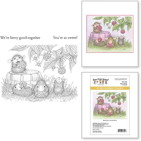 Spellbinders Berry Good by House Mouse Cling Rubber Stamp, Red in Saudi Arabia
