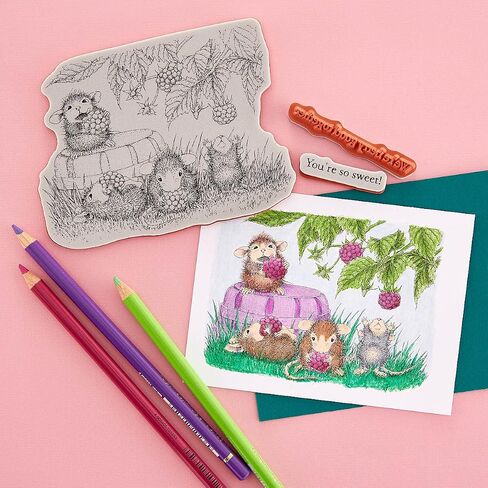 Spellbinders Berry Good by House Mouse Cling Rubber Stamp, Red in Saudi Arabia