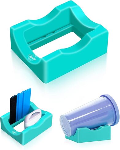 كابيتوب حامل اكواب صغير من السيليكون مع فتحة مدمجة لصناعة الاكواب يستخدم لوضع ملصقات الفينيل للاكواب، حامل اكواب للحرف اليدوية، حامل اكواب بزاويتين يدعم حامل الاكواب الايبوكسي in Kuwait