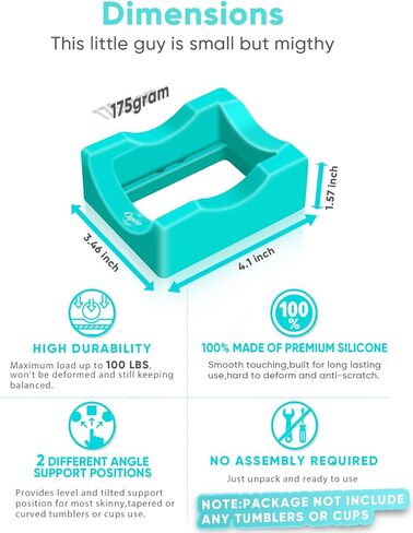 كابيتوب حامل اكواب صغير من السيليكون مع فتحة مدمجة لصناعة الاكواب يستخدم لوضع ملصقات الفينيل للاكواب، حامل اكواب للحرف اليدوية، حامل اكواب بزاويتين يدعم حامل الاكواب الايبوكسي in Kuwait