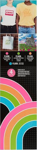 Speedball Fabric Screen Printing Ink Set, 4oz Fluorescent Colors: Hot Pink, Lime Green, Orange & Blue in Saudi Arabia