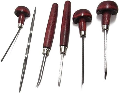 E C Lyons Intaglio Set B (6 أدوات) النقش الملفوفة سكين رسم بيضاوي ملون in Saudi Arabia