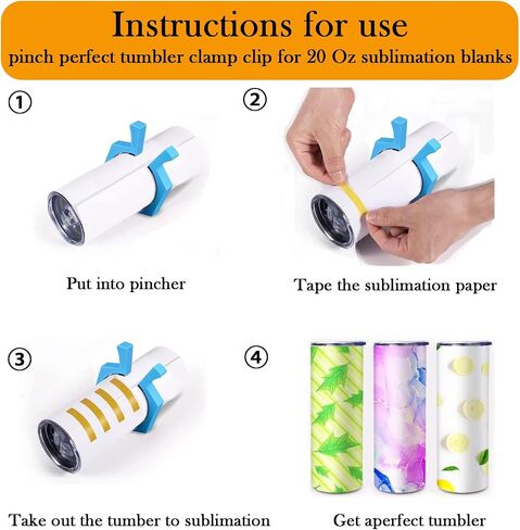 YVV 2 Pack Sublimation Tumblers Pinch, Perfect Tool for 20 Oz Sublimation Blanks Tumblers Skinny Straight, Supplies for Sublimation Paper & Tumblers, Pinch Perfect Tumbler clamp Grip Tool Accessories in Saudi Arabia