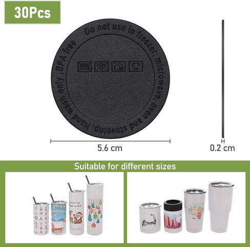 HOYDATE Rubber Bottoms for Sublimation Tumblers,Protective Anti-Slip Silicone Bottoms with Adhesive for Skinny Tumblers, Thermal Bottle,Mason Jars (56mmX10Pcs) in Kuwait