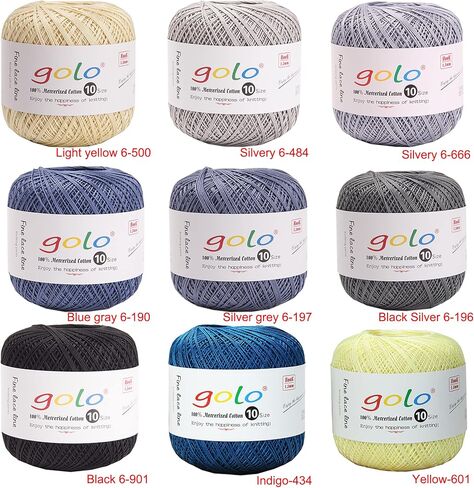 golo Crochet Thread Size 10 Multicolored Yarn for Crocheting D014 in Kuwait