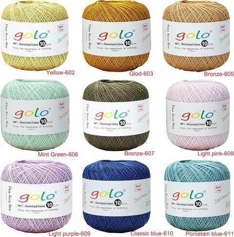 golo Crochet Thread Size 10 Multicolored Yarn for Crocheting D014 in Kuwait