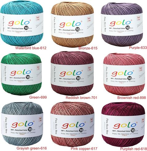 golo Crochet Thread Size 10 Multicolored Yarn for Crocheting D014 in Kuwait